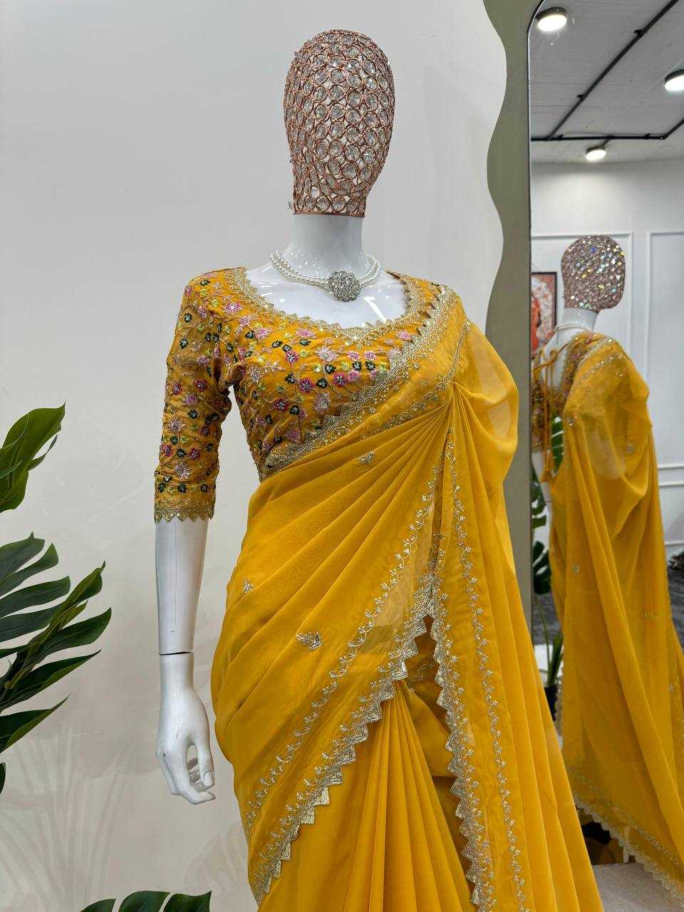 YNF TABBY SILK RIN133 497 SAREES WHOLESALE PARTY WEAR FANCY SEQUENCE RAKHI SAREES MANUFACTURER